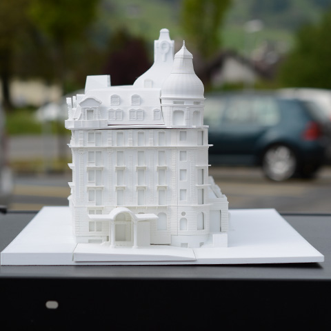 Das Modell, noch unverleimt, frisch aus dem Drucker.